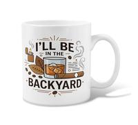 Taza de café de cerámica para whisky, granos de café vintage de verano marrón novedosa con asa, ideal para amigos, familiares, amantes, ancianos, compañeros de trabajo, 325 ml