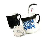 Taza de café de cerámica que cambia de color 301-400 ml, taza reutilizable con revelación de calor para té, cacao, cocina, escritorio Bebidas diarias Taza de revelación térmica Vasos de té Desayuno de
