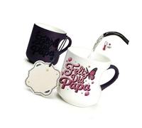 Taza de café de cerámica que cambia de color 301-400 ml, taza reutilizable con revelación de calor para té, cacao, cocina, escritorio Bebidas diarias Taza de revelación térmica Vasos de té Desayuno de