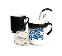 Taza de café de cerámica que cambia de color 301-400 ml, taza reutilizable con revelación de calor para té, cacao, cocina, escritorio Bebidas diarias Taza de revelación térmica Vasos de té Desayuno de