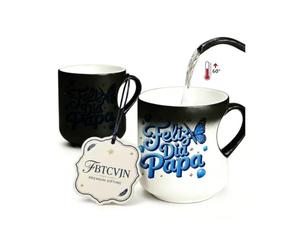 Taza de café de cerámica que cambia de color 301-400 ml, taza reutilizable con revelación de calor para té, cacao, cocina, escritorio Bebidas diarias Taza de revelación térmica Vasos de té Desayuno de