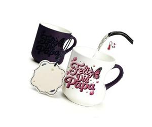 Taza de café de cerámica que cambia de color 301-400 ml, taza reutilizable con revelación de calor para té, cacao, cocina, escritorio Bebidas diarias Taza de revelación térmica Vasos de té Desayuno de