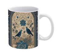 Taza de café de cerámica, resistente, de 325 ml, con diseño impreso de "Blue Window Murmurs", ideal como regalo para hombres, mujeres, mamá, papá, aniversarios y bodas. Perfecta para el hogar o la of