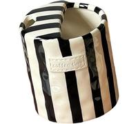 Taza de café de cerámica retro a rayas con agujero para sorber, taza de café de cerámica resistente al calor pintada a mano, taza de café antideslizante de estilo vintage para café, té y café con