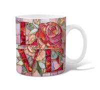 Taza de café de cerámica, romántica hoja de rosa sin melocotón, taza de té novedosa con asa, regalo para amigos, familiares, amantes, ancianos, compañeros de trabajo, 425.2 g