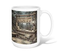 Taza de café de cerámica rústica para exteriores, diseño de mapa de madera, diseño de mapa de otoño, taza de té novedosa con asa, ideal para amigos, familiares, compañeros de trabajo, profesores