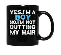 Taza De Café De Cerámica Sí, Soy Un Chico. No, No Me Voy A Cortar El Pelo. Resistente Taza Te Con Asa Tazas De Desayuno Para Familiare Oficina Recuerdos