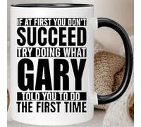 Taza De Café De Cerámica Si Vous N'Y Arrivez Pas Du Premier Coup, Essayez De Faire Ce Que Gary Vous A Conseillé. Minimalista Taza Cerámica Colorido Taza De Porcelana Para Espresso Oficina