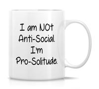 Taza De Café De Cerámica Soledad No Soy Antisocial Soy Pro-Soledad Colorido Taza Café Resistente Mug Para Leche Té Espresso