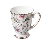 Taza de café de cerámica, taza de porcelana china con asa, taza de té de porcelana estilo europeo para el hogar, cocina, oficina, apto para lavavajillas y microondas, para mujer