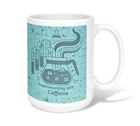 Taza de café de cerámica, tubos de ensayo científicos modernos, símbolos de química, ninguno verde azulado, taza de té novedosa con asa, ideal para amigos, familiares, amantes, ancianos, compañeros de