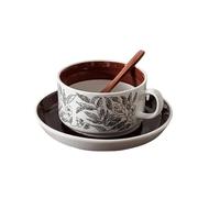 Taza de café de cerámica Vintage y platillo de Alto Valor para el té de la Tarde, Tazas de té, Tazas de Espresso para Macchiato, té, Capuchino y café con Leche para la Oficina y el
