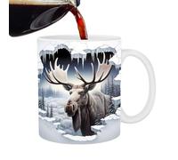 Taza de café de ciervo - Taza de porcelana de 350 ml, apta para lavavajillas, regalo de cumpleaños, Halloween, graduación, Año Nuevo