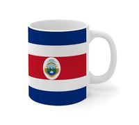 Taza de café de Costa Rica de 325 ml, diseño de bandera del Estado, regalo para amigos, compañeros de trabajo, jefes, empleados, adultos, cerámica, color blanco