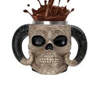 Taza de café de cráneo genérica | Cráneo Tazas de cerveza Taza de té Esqueleto Resina Taza de café - Cabeza de muerte de doble cara tallada en 3D para la de Halloween del bar del día del padre