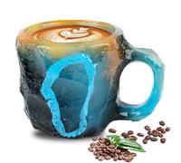 Taza de café de cristal mineral, tazas de cristal mineral natural, taza de café de cristal mineral, tazas de café con asa para té con leche, chocolate caliente
