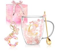 Taza de café de cristal para mujer, regalo único de cumpleaños para mujeres, tazas de té expreso, regalos personalizados para amigas, mamá, lindas tazas de vidrio de doble pared, Navidad, día de San