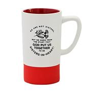 Taza de café de diseño de cerámica, no somos hermanas, pero sabíamos desde el principio que Dios nos puso juntos para ser hermanas en el corazón. Capacidad para 16 onzas, silicona resistente al calor, apta para lavavajillas y microondas
