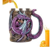 Taza de café de dragón, taza de café de dragón 3D, jarra de cerveza gótica, 568 ml, taza de bebida novedosa de acero inoxidable para té, de anfitrión, decoración gótica