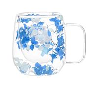 Taza De Café De Flores Transparentes - Tazas De Café Aisladas Con Flores | Fleures Secos Borosilicato Transparente, Taza De Té De Vidrio De Doble Pared De 200ml Para Mujeres, Tazas De Bebidas