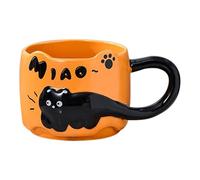 Taza de café de gato - Taza de desayuno apilable, linda cerámica decorativa, taza de café de dibujos animados | Vajilla de cocina, excelente juego de vajilla para mujeres, niñas, madre, padre, regalo,