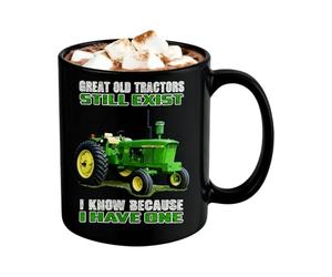 Taza de café de granja, taza de leche de tractor - taza retro | para usar en casa en la cocina mientras viaja en el trabajo en pausa al estudiar para el desayuno por la noche