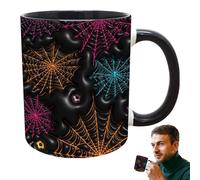 Taza de café de Halloween genérica, taza de terror de Halloween - Taza de cerámica efecto 3D de 400 ml con asa | Contenedor de bebidas, accesorios de fotomatón estacionales, taza de horror po