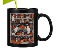 Taza de café de Halloween, taza de calavera de calabaza genérica, taza de cerámica de 400 ml, diseño de calavera, para bebidas calientes, leche, té y café