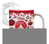 Taza de café de Halloween, Taza de cerámica espeluznante fantasma, de café de Halloween - Tazas de cerámica fantasma para whisky, vino, agua, sopa, cerveza