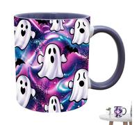 Taza De Café De Halloween - Taza De Cerámica, Taza De Beber De 400 Ml | Pumpkin Y Fantasma Mugas De Mano Para Café, Té, Chocolate Caliente | Novedad De Halloween Drinkware Para Hogar, Oficina