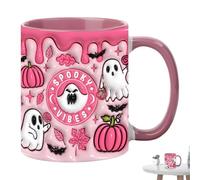 Taza De Café De Halloween - Taza De Cerámica, Taza De Beber De 400 Ml | Pumpkin Y Fantasma Mugas De Mano Para Café, Té, Chocolate Caliente | Novedad De Halloween Drinkware Para Hogar, Oficina