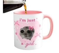 Taza de café de hámster triste, taza de cerámica divertida adornada con corbatín, diseño de hámster triste, tazas de café de 350 ml, taza divertida y divertida que hace reír a todos