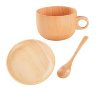 Taza de café de madera de 290 ml con cuchara | Juego de cucharas para golf, invierno, patio, balcón, patio, jardín, parque, hogar, picnic, camping, fiesta, whisky