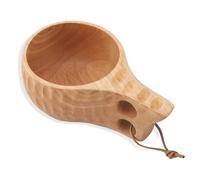 Taza de café de madera de 350 ml con asa y cordón, taza de café de madera portátil hecha a mano de estilo nórdico, taza multifuncional para té, leche y bebidas (Ligera)