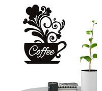 Taza de café de metal para pared - Taza de arte de pared con cartel de bar de café, arte de pared de metal finamente procesado con efecto fuerte y robusto para café, cocina, hogar
