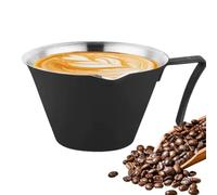 Taza de café de metal, taza de con mango - Jarra de café de acero inoxidable | Jarra dosificadora de con mango y en forma de V para leche, crema y