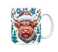 Taza de café de Navidad - 3D Ceramic Christmas Coffee Cups Holiday Coffee Mugs, Ceramic Cow Mug 3D Holiday Coffee Mugs, Vacas Cup, Christmas Accessories for Hot Coffee, Cold Tea, Cozy Hot Chocolate