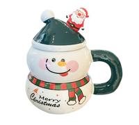 Taza de café de Navidad genérica - Ceramic Holiday Drinkware with Handle Lid, Festive Hot Beverage Cup, Seasonal Mug for Outdoor Trips, Picnic, Hiking, Camping, Home, Partes, 7,87 pulgadas