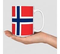 Taza de café de Noruega con bandera blanca patriótica para hombres, papá, padre, marido, militar, tazas de café de cerámica, divertidas tazas de café para entrenamiento, taza blanca brillante, regalo