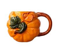 Taza de Café de Otoño Taza de Cerámica con Calabaza de Halloween en Relieve | Mug festivo para beber para chocolate caliente, té con leche, mujeres, hombres, piso, cocina, oficina, escritor