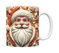 Taza de café de Papá Noel de Navidad, taza de cerámica 3D de estilo vintage con detalles de cara de Papá Noel, perfecto para bebidas calientes, accesorio decorativo de escritorio y mesa, taza