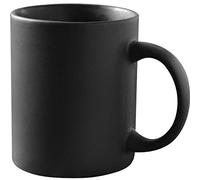 Taza de café de porcelana negra mate de 325 ml, taza de cerámica clásica Smilatte con hanlde para té con leche, capuchino, negro mate