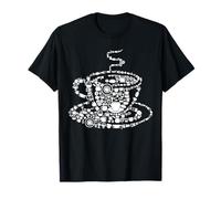 Taza de café de silueta llena de cosas de café Camiseta