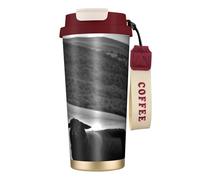 Taza de café de viaje aislada con tapa con estampado de oveja y cordero para llevar, a prueba de fugas, para bebidas frías y calientes