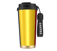 Taza de café de viaje aislada con tapa con impresión de la bandera de Rumania, a prueba de fugas, para bebidas frías y calientes