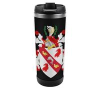 Taza de café de viaje con tapa de escudo de armas de Benjamin Franklin, taza de acero inoxidable aislada, regalo para mujeres y hombres, 12 onzas