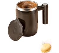 Taza de café de viaje de 400 ml con interior de acero inoxidable 304 y agitación magnética automática de 7000 RPM para mezclas de grumos (obsidiana negra)