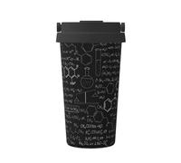 Taza de café de viaje informal con estampado de ciencia abstracta para café frío y caliente, vaso de acero inoxidable para casa, oficina, viajes
