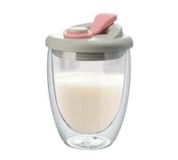 Taza De Café De Vidrio - 14,7 Cm, 350 Ml, Tazas Aisladas Vere Con Tapa Para Cafés, Té, , Leche, Latte, Postre | Taza De Vidrio - Para Viajes, Oficina, Casa, Cocina Y