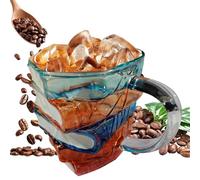 Taza De Café De Vidrio - Taza De Bebida Literaria Pintada, Contenedor De Bebidas Decorativo Resistente A Los Brillos, Mesa Inspirada En La Novela Creativa | Obra De Arte De Elegante Con Expresión